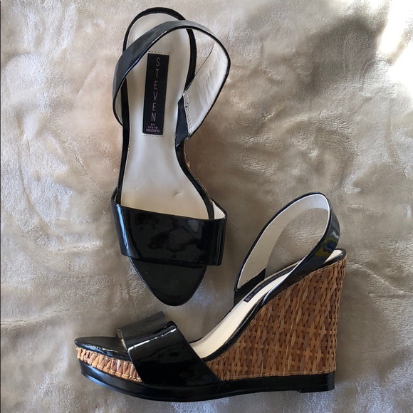 Steven By Steve Madden Shoes - Steven by Steve Madden strappy patent wedges.